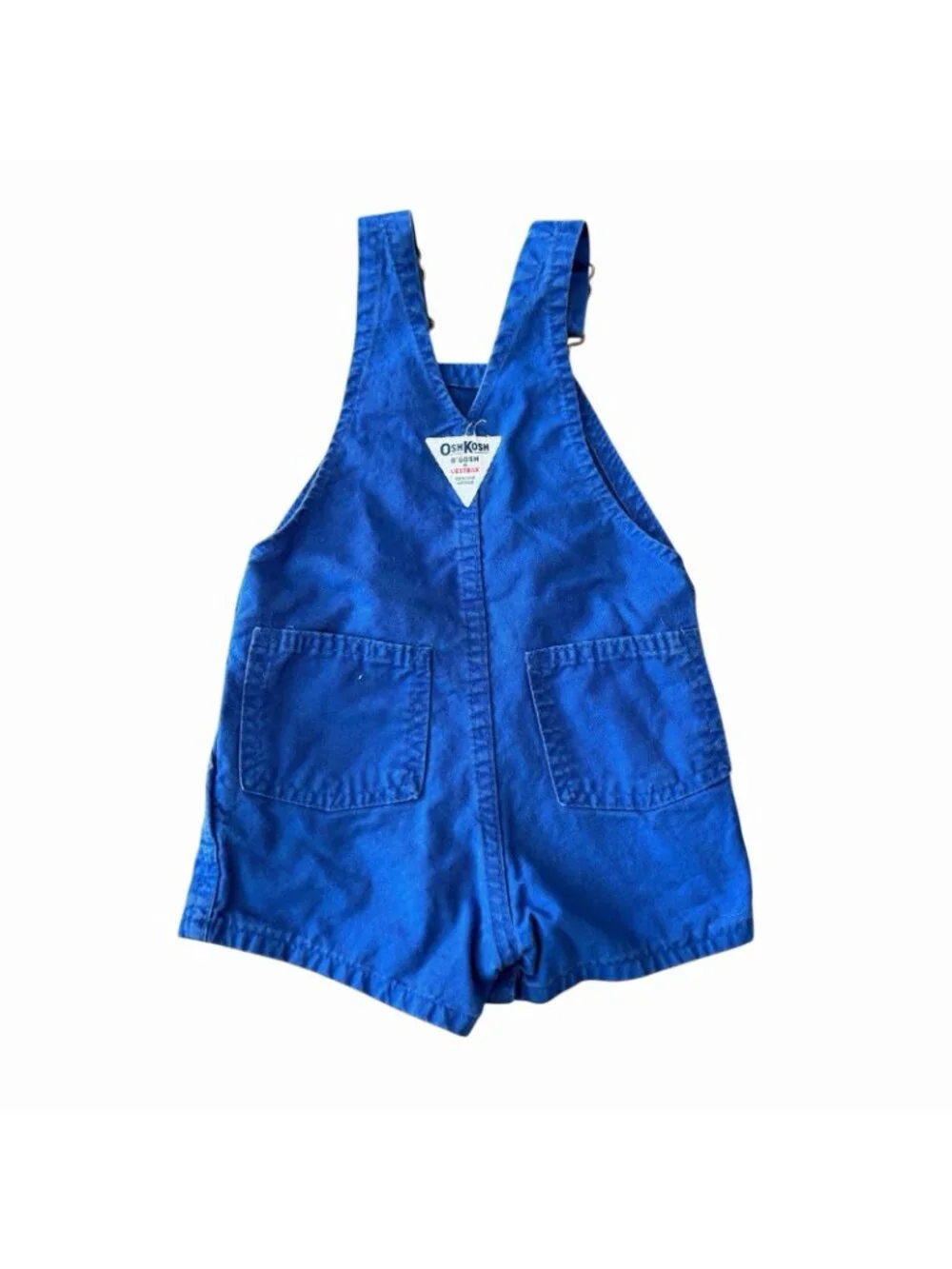 OshKosh B’gosh Vintage Blue Vestbak Overalls Shorts 18 Months Made In USA 80s